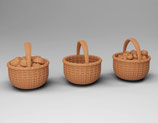 Marktplatz: Körbe (A-720) 3D-Druck-Figur, unbemalt, 1:45