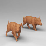 Wildschwein, Frischlinge (T-157), 3D-Druck, unbemalt, 1:32