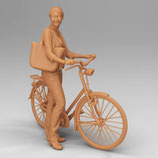 Kirstin mit Fahrrad (F-002) 3D-Druck-Figur, unbemalt, 1:45