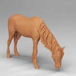 Pferd: Stute (T-101), 3D-Druck-Figur, unbemalt, 1:45
