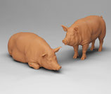 Schweine-Set 1 (T-131), 3D-Druck, unbemalt, 1:45