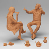 Treffen zum Kaffee (F-502), 3D-Druck, 2er Figuren-Set, 1:32