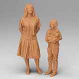Liselotte, Tochter Emma +Katze (F-063), 3D-Druck-Set, unbemalt, 1:32