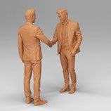 Abgemacht, Handschlag (F-123) 3D-Druck-Figuren, unbemalt, 1:32