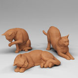 Katzen-Set 1 (T-011) 3D-Drucke, unbemalt, 1:45