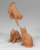 Katzen-Set 2 (T-012) 3D-Drucke, unbemalt, 1:45