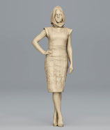 Elegante Frau, 3D-Druck-Figur, unbemalt, 1:32