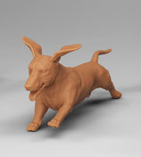 Dackel, laufend (T-006) 3D-Druck, unbemalt, 1:45