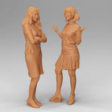 Mädels Klönschnack (F-091), 3D-Druck-Figuren, unbemalt, 1:45