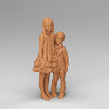 Geschwister (F-208) 3D-Druck-Figuren, unbemalt, 1:45
