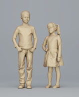 Mathilde und Erwin (F-205) 3D-Druck-Figuren, unbemalt, 1:32