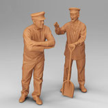 Lokführer und Heizer (F-660), 3D-Druck-Set, unbemalt, 1:32