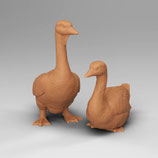 Gänse (T-210) 3D-Druck-Figuren, unbemalt, 1:32