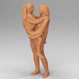 Gerda mit Tochter auf dem Arm (F-064), 3D-Druck-Figur, unbemalt, 1:45