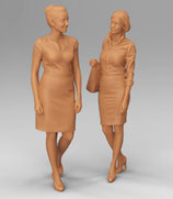 Petra + Melanie (F-020); 3D-Druckfiguren, unbemalt, 1:45