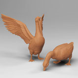 Gänse 2 (T-212) 3D-Druck-Figur, unbemalt, 1:45
