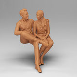 Sitzendes Pärchen (F-304), 3D-Druck-Figuren, 1:45