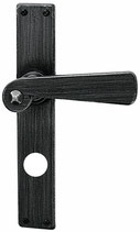 Türdrückergarnitur - HAGER 10.150H/10.151H Serie Pregassona - Eisen verzinkt und patiniert - für Haustüren - Drückervierkant 9 mm