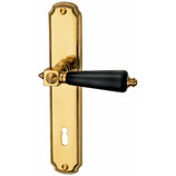 Türdrückergarnitur - HAGER 20.1270/20.1078 Serie Royal - Messing poliert - für Zimmertüren - Drückervierkant 8 mm