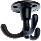 Deckenhaken dreifach - drehbar - Gusseisen schwarz