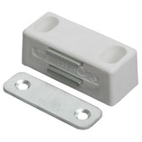 Magnetschnäpper Serie 1018, Kunststoff weiss, Haftkraft 3 kg, mit starrer Gegenplatte