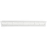 Lüftungsgitter Serie 3153.1, 458x65 mm, mit integrierten Befestigungsklemmen, Kunststoff weiss