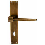 Türdrückergarnitur - HAGER 22.1131/22.1044 Serie Ultra - Messing brüniert - für Zimmertüren - Drückervierkant 8 mm