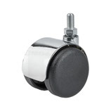 Möbel-Doppelrolle, Rad-ø 50 mm, Tragkraft 50 kg, mit Gewindestift M8