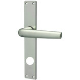 Türdrückergarnitur - MEGA 33.640/35.460 - vernickelt - für Haustüren - Drückervierkant 9 mm - mit Langschild RZ 78