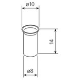 Einbohrhülse ø 8 mm - vernickelt - zu Bücherbügel ø 7 mm