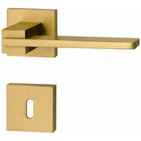 Türdrückergarnitur - HAGER 21.1131/21.1538 Serie Ultra - Messing matt - für Zimmertüren - Drückervierkant 8 mm