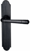 Türdrückergarnitur - HAGER 10.13/10.159 Serie Chiavenna - Eisen verzinkt und patiniert - für Zimmertüren - Drückervierkant 8 mm