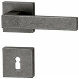 Türdrückergarnitur - HAGER 12.135/12.200 Serie Next - geschmiedet, thermopatiniert - für Zimmertüren - Drückervierkant 8 mm