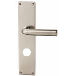 Renovationsgarnitur - HAGER 23.1147H/43.1182H Serie Basel - vernickelt - für Haustüren - Drückervierkant 9 mm - mit Langschild RZ 78