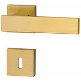 Türdrückergarnitur - HAGER 21.1133/21.1538 Serie Iris - Messing matt - für Zimmertüren - Drückervierkant 8 mm