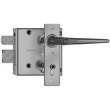 Gartentür-Kastenschloss - SCHÄNIS Modell 2003G - Dornmass 65 mm - Nuss 8 mm - mit hebender Falle - inkl. Drückergarnitur