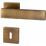 Türdrückergarnitur - HAGER 22.1133/22.1538 Serie Iris - Messing brüniert - für Zimmertüren - Drückervierkant 8 mm