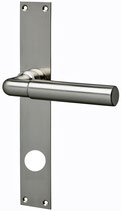 Türdrückergarnitur - MEGA 33.200/35.046 - matt vernickelt - für Haustüren - Drückervierkant 9 mm
