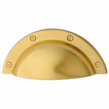 Muschelgriff Serie 2244, Messing poliert, Lochabstand 64 mm