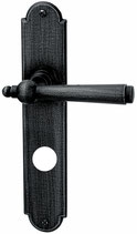 Türdrückergarnitur - HAGER 10.138H/10.159XL Serie Bern - Eisen verzinkt und patiniert - für Haustüren - Drückervierkant 9 mm