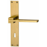Türdrückergarnitur - HAGER 21.1131/21.1044 Serie Ultra - Messing matt - für Zimmertüren - Drückervierkant 8 mm