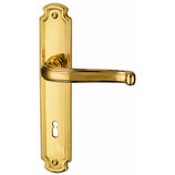 Türdrückergarnitur - HAGER 20.1292/20.1293 Serie Empereur - Messing poliert - für Zimmertüren - Drückervierkant 8 mm