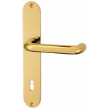 Türdrückergarnitur - HAGER 20.1142L/20.1048 Serie Texas - Messing poliert - für Zimmertüren - Drückervierkant 8 mm