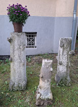 3er Set historische Sandstein Säulen Baumstämme Nr 0410
