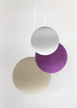 LAMPADARIO TRIPLO a GRAPPOLO (Bianco,Conchiglia e Magenta)