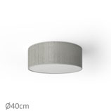 Plafoniera Rotonda Organza Plissè Grigio Chiaro