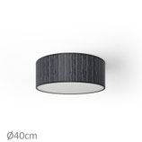 Plafoniera Rotonda Organza Plissè Nera