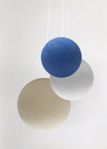 LAMPADARIO TRIPLO a GRAPPOLO (Bianco-Conchiglia-Bluette)