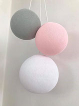 LAMPADARIO TRIPLO a GRAPPOLO (Pietra,Bianco e Rosa Confetto)