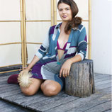 Jerseykleid grün lila 40